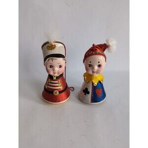 Vtg Jester Soldier Christmas Ornaments Silk Hard Plastic